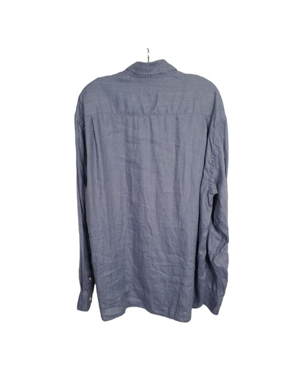 Tommy Bahama Mens Size XL Shirt 100% Linen Top Stitched Windowpane Button Blue - Picture 3 of 8
